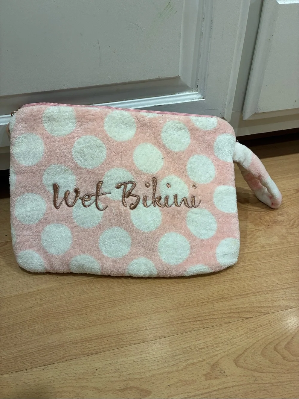Victoria's Secret Pink and White Polka Dot 'Wet Bikini' Cosmetic Pouch